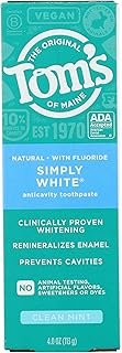 Toms of Maine Simply White Clean Mint AC Toothpaste, 4 OZ