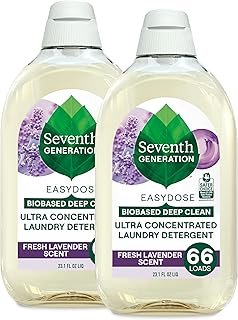 Seventh Generation EasyDose Laundry Detergent Fresh Lavender Scent 2 Pack Ultra Concentrated Washing Detergent 23 oz
