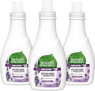 Seventh Generation Liquid Fabric Softener, Lavender, 3-Pack (96 Loads) – Plant-Based Softening Agent, Anti-Static, Biodegradable, Septic Safe, 32 Oz Ea