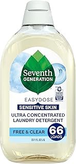 Seventh Generation EasyDose Laundry Detergent, Ultra Concentrated: 66 Loads, Free & Clear Designed for Sensitive Skin, 23.1 Fl Oz