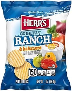 herrs Herr's Creamy Ranch & Habanero Potato Chips 1 oz Bags - Pack of 24