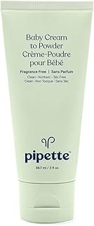 Pipette Baby Cream to Powder - Talc-Free Baby Powder, Keep Baby's Skin Happy, Squalane Helps Restore The Natural Balance of Baby’s Skin, Fragrance Free, 3 oz