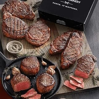 Kansas City Steak Company Gourmet Steak Gift Box Set - Filets, Ribeyes & Strip Steaks – Aged to Perfection with Pro Cooking Guide