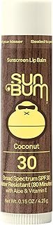 Sun Bum SPF 30 Sunscreen Coconut Lip Balm - Moisturizing Aloe Vera and Vitamin E - Vegan and Cruelty Free - Broad Spectrum UVA/UVB Lip Protection - 0.15 oz Stick