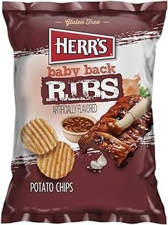 HERR'S Baby Back Ribs Potato Chips 1 Oz. (Pack of 42)