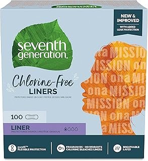Seventh Generation Pantiliners Pads Absorbent pads Light Absorbency Chlorine Free Pads 100 count