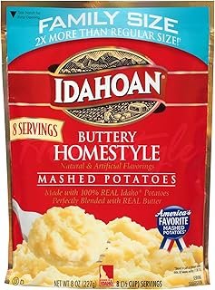 Idahoan Buttery Homestyle Mashed Potatoes Family Size 8 oz. (Pack of 10)