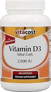 Vitacost Vitamin D3 (as Cholecalciferol) - 2000 IU - 365 Softgel Mini Gels (Pack of 2)