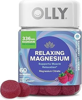 OLLY Relaxing Magnesium Gummies, Supports Muscle Relaxation*, Magnesium Citrate, Raspberry Lavender Flavor, 15 Day Supply - 60 Count