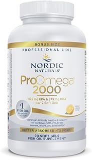 Nordic Naturals ProOmega 2000, Lemon Flavor - 90 Soft Gels - 2150 mg Omega-3 - Ultra High-Potency Fish Oil - EPA & DHA - Promotes Brain, Eye, Heart, & Immune Health - Non-GMO - 45 Servings