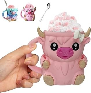 Highland Cow Ice Pint Holder-Container Leak Proof Popsicle,16 OZ Ice Cream Cups,Ice Pint Holder Compatible with Ben & Jerry’s Ice Cream,Gift for Cream Lovers (Pink)