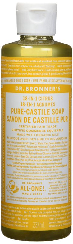 Dr. Bronner's Organic Pure Castile Liquid Soap Citrus Orange - 8 fl oz
