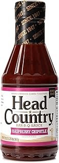 Head Country Bar-B-Q Sauce, Raspberry Chipotle | Soy Free, Gluten Free Barbecue Sauce With No Added Preservatives | Sweet & Smoky Championship BBQ Sauce For Chicken, Pork & More | 20 Ounce, Pack of 1