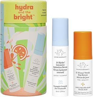 Drunk Elephant Hydra and the Bright - Includes C-Firma (9 ml) and B-Hydra (8 ml) - Clean Clinical Skincare - Cruelty-Free - Dermatologist-Tested - Free of Essential Oils, Silicones, and Fragrance