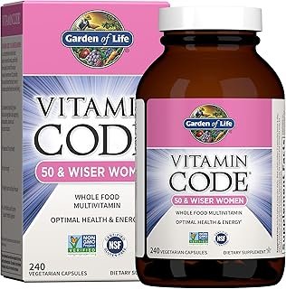 Garden of Life Multivitamin for Women 50 & Over, Vitamin Code Women 50 & Wiser Multi - 240 Capsules with Vitamins A, B, C, D3, E & K, CoQ10, Probiotics & Enzymes