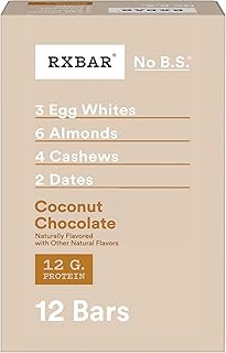 RXBAR Protein Bars, Protein Snack, Snack Bars, Coconut Chocolate, 22oz Box (12 Bars)