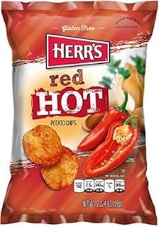 HERR'S Red Hot Potato Chips, Pack of 24 bags
