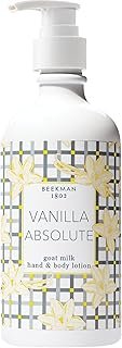 Beekman 1802 Goat Milk Body Lotion, Vanilla Absolute - Scented - 12.5 oz - Deeply Moisturizing With Shea Butter & Jojoba Seed Oil - For Sensitive Skin - Ready for Use, Pump Inserted - Cruelty Free