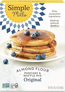 Simple Mills Almond Flour Mix, Pancake & Waffle, Naturally Gluten Free, 10.7 oz, Pack of 3 (PACKAGING MAY VARY)