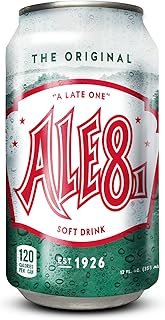 Ale 8 One Ginger Ale Soda with a Caffeine Kick & Hint of Citrus - The Original Flavor - 12 Pack, Case of 12 Oz Cans - Ginger Soft Drink, Pack of 12