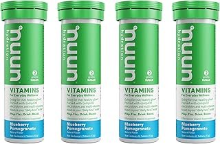 Nuun Vitamins Hydration Electrolytes Tablets Blueberry Pomegranate - 4 x12 Tablets