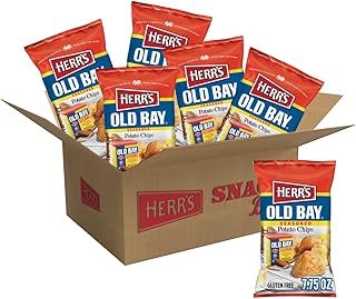 HERR'S OLD BAY Potato Chips, 7.75oz Bag (Pack of 6 bags)