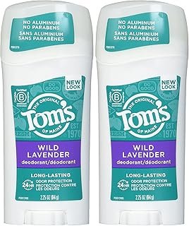 Tom's of Maine Natural Long-Lasting Deodorant Stick Lavender 2.25 Oz (Pack of 2)