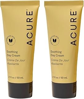 Acure Soothing Day Cream - Moisturizer for Dry Sensitive Skin, Hydrating & Soothing Facial Lotion with Argan Oil, Chamomile & Sunflower Amino Acids, Vegan & Cruelty Free Skincare - 1.7 fl oz (2 Pack)