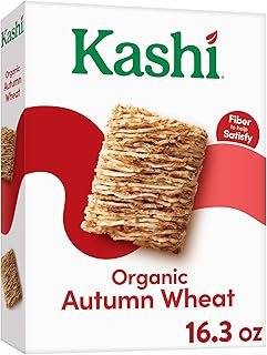 Kashi Cold Breakfast Cereal, Vegan Protein, Organic Fiber Cereal, Autumn Wheat, 16.3oz Box (1 Box)