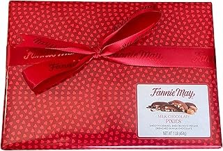 Fannie May Pixies, Milk Chocolate Covered Caramel with Pecans, Signature Heart Print Chocolate Candy Gift Box, 1 lb