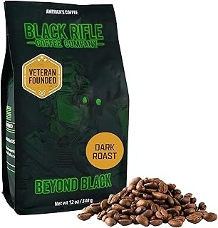 Black Rifle Coffee Company Beyond Black, 12oz Bag, Whole Bean Dark Roast - Roasted Blend Made from Arabica Beans - Colombian & Brazilian Beans - Veteran Founded & American Made