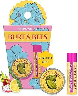 Burt's Bees Gifts Ideas - Spring Surprise Set, Dragonfruit Lemon Lip Balm and Lemon Butter Cuticle Cream, Natural Origin Lip Moisturizer With Responsibly Sourced Beeswax, 2 Count