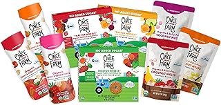 Once Upon a Farm Organic Baby & Toddler Snack Sampler, Puffs, Coconut Melts, Tractor Wheels, Made with Real Fruit & Veggies, No Added Sugar, Non-GMO, 9 Count