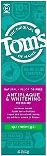 Tom's of Maine Antiplaque Plus Whitening Gel, Spearmint 4.7 oz (Pack of 3)3