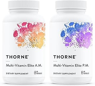 THORNE Multi-Vitamin Elite - Daily Nutritional Supplement - AM Formula Supports Cellular Energy Production &PM Formula Supports Restful Sleep* - Gluten-Free, Dairy-Free - 180 Capsules - 30 Servings