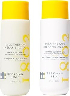 Beekman 1802 Milk Therapy Shampoo & Conditioner Bundle – Reduces Breakage, Repairs Damage, Boosts Shine with Goat Milk Proteins, Brazilian Flex Peptide Bond, & Hydrolyzed Collagen, Safe on Color