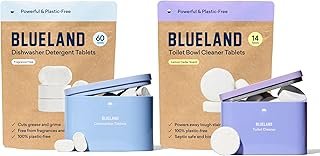 BLUELAND Dishwasher & Toilet Cleaner Duo | Dishwasher Detergent Tablet Starter Set | Toilet Bowl Cleaner Starter Set | No Harsh Chemicals, Plant-Based | Natural, Sustainable