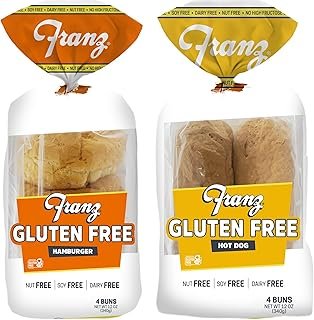 Franz Bakery Gluten Free Hamburger and Hot Dog Bun - 2 Pack (2 x 12oz)