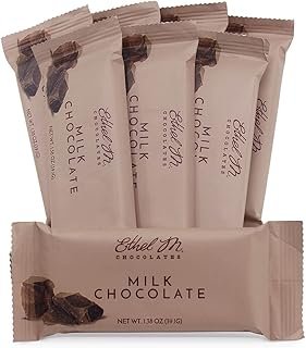 Ethel M Chocolates Premium Milk Chocolate Bars Set of 8 Individually Wrapped Chocolate Candy Bar, 39.1 Gram Each