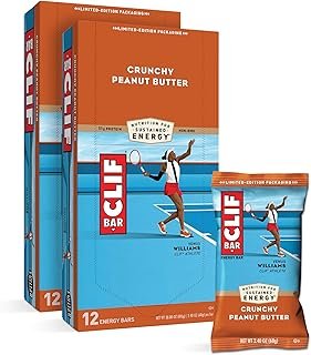 CLIF Bar Energy Bars - Crunchy Peanut Butter - Made with Organic Oats - Plant Based Food - Vegetarian - Kosher (2.4 Ounce Protein Bars, 24 Count) Packaging May Vary