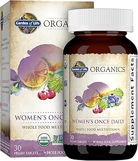 Garden of Life Raw D3 2000IU + Organics Women's Once Daily Whole Food Multivitamin, 30 Tablets