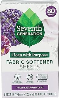 Seventh Generation Fabric Softener Sheets Lavender, 80 Count