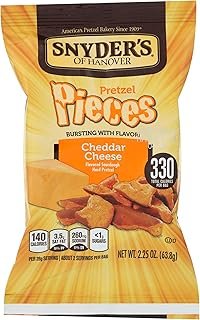 Snyder's of Hanover Pretzel Pieces, Cheddar Cheese, 2.25 oz Pack of 12