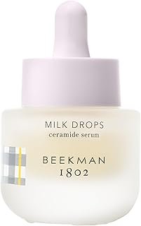 Beekman 1802 Milk Drops Ceramide Facial Serum - Squalane Oil, Hyaluronic Acid & Goat Milk Face Moisturizer - Boosts Skin Radiance & Hydrates Deeply - Fragrance Free - For Oily/Acne Prone Skin