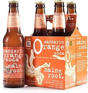 Maine Root Hand Crafted Mandarin Orange Soda, 12 fl oz (24 Glass Bottles)