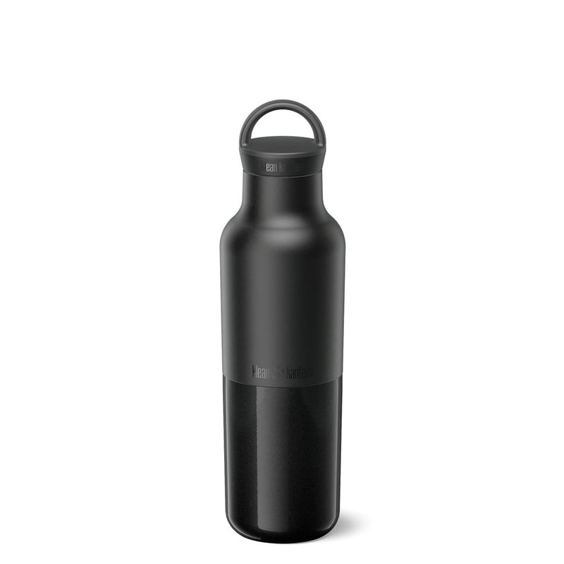 Klean Kanteen Rise Classic Insulated Water Bottle - Keep Drinks Cold for 65 Hours - Stainless Steel - Insulated Water Bottle - Leak & Sweat-Proof - Arch Loop Cap - 20 oz - Black