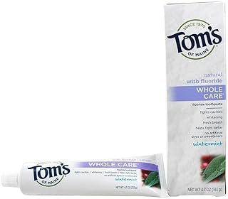 Toms of Maine Whole Care Wintermint Fluoride Toothpaste, 4.7 Ounce - 6 per case.