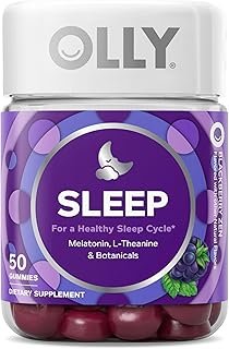 OLLY Restful Sleep Gummy Supplement with Melatonin & L-Theanine Chamomile, Blackberry Zen, 50 Gummies (25 Day Supply) Supports a Healthy Sleep Cycle* (Packaging May Vary)