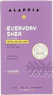 Alaffia Lavender Everyday Shea Bar Soap, 8 OZ