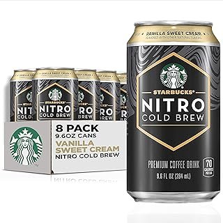 Starbucks Nitro Cold Brew, Vanilla Sweet Cream 9.6 fl oz Can (8 Pack) (Packaging May Vary)